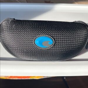 Black Sunglasses Case with Blue Logo